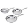 3 Piece Stainless Steel Frypan Set
