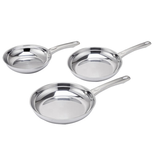3 Piece Stainless Steel Frypan Set