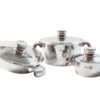Combo - 6 Piece Silver Pots, Toaster, Airfryer and Black Kettle